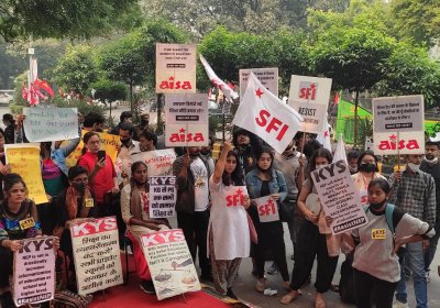 anti-NEP protest Delhi