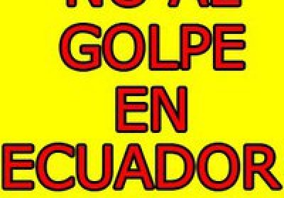 Meme that says in Spanish 'No to the coup in Ecuador'.