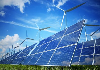 Renewable energy solar and wind image