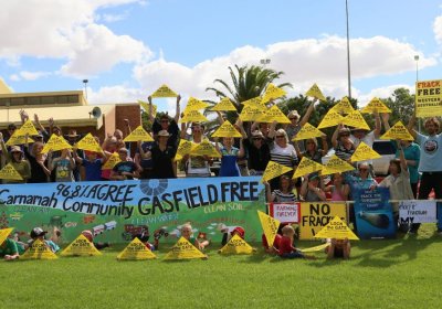 A protest against fracking in Carnamah, WA, last year.