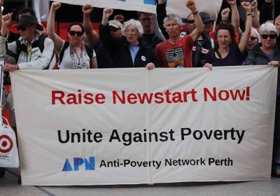An Anti-Poverty Week rally in Perth in 2008.