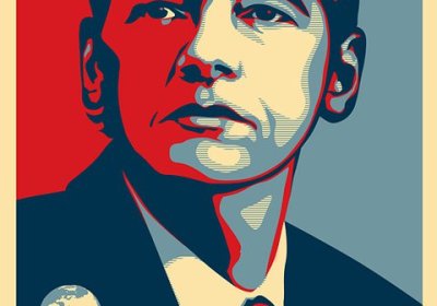 Assange Truth poster in the style of Shepard Fairey's 'Hope' artwork.