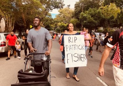 Justice for Patrick Fisher rally in Sydney on February 11, 2018.
