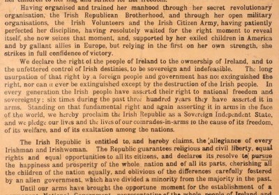 Copy of the Proclamation of the Irish Republic