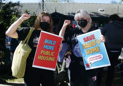 Save David's home: successful anti-eviction action on June 17.