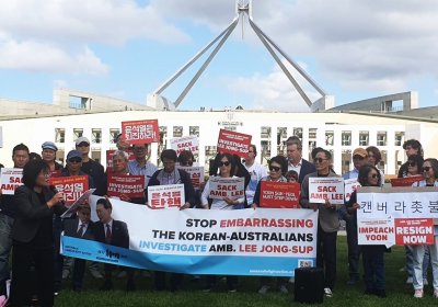 protest outside parliament house