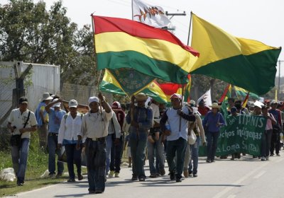 March in Trinidad, Bolivia against a proposed highway that would go through part of the Amazon, Augu