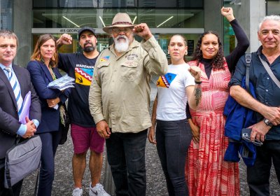 Traditional Owners outside court