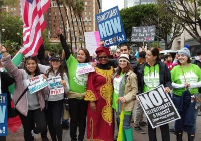 An immigrant rights march in Los Angeles.