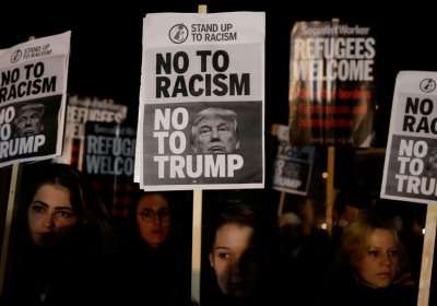 A London protest against Donald Trump.