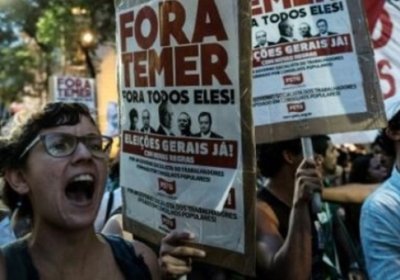 Protesters against the Temer government's extreme austerity plans in Rio on October 17