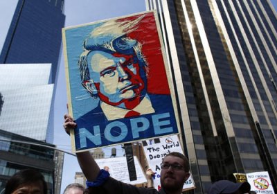 An anti-Trump protest placard.