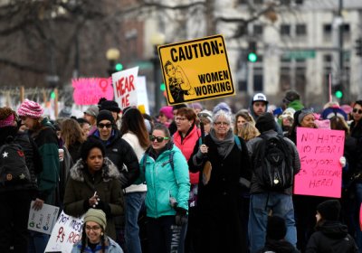 Women's March against Trump in Denver, Colarado on February 21.
