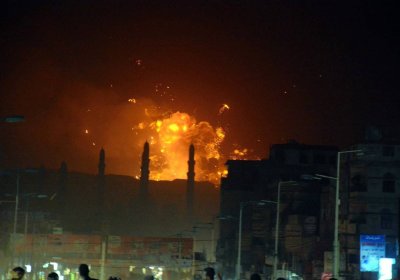 The US-British airstrikes have hit the Yemeni capital of Sanaa