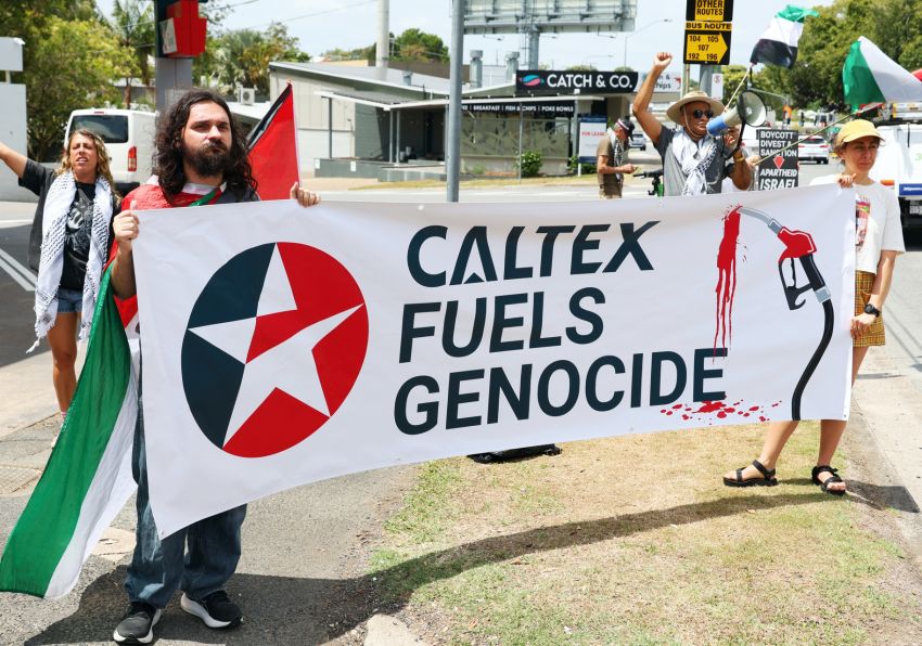 'Caltex fuels genocide' - Boycott Caltex action, October 25