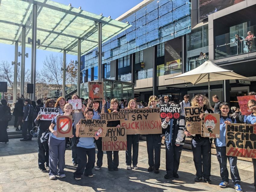 perth students protest hanson