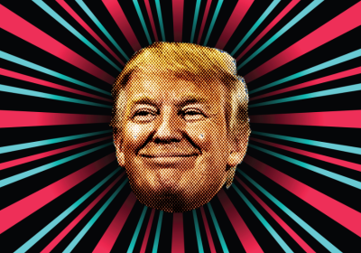 Donald Trump's head on background
