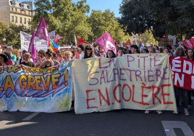 Anti-austerity protesters in Paris on September 18 cr John Mullen