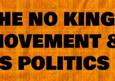 Graphic for Socialist Alliance October meeting discussion: The No Kings movement and US politics