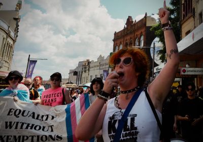 trans rights protest