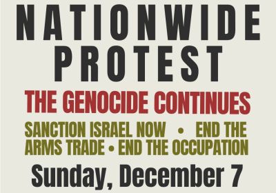 Graphic for Nationwide Protest for Palestine 07/12/2025