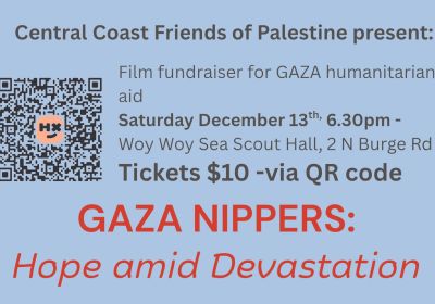 Graphic for event Film & Fundraiser – Gaza Nippers: Hope Amid Devastation, 13/12/2025 Woy Woy