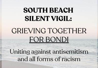 Graphic for event South Beach Silent Vigil: Greiving Togther For Bondi, 7pm 21/12/2025 South Beach, South Walyalup