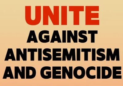 Graphic for event Unite Against Antisemitism and Genocide, 5pm 22/12/2025 Sydney Town Hall, Gadigal Country