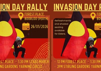 Graphic for event Invasion Day Rally 2026 Boorloo