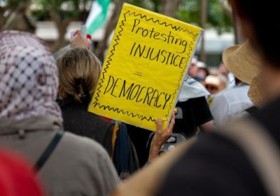 Protest against antisemitism, genocide and anti-protest laws at Sydney Town Hall on December 22