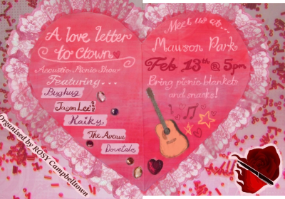 Graphic for event, A Love Letter to Ctown: Acoustic Picnic Show, 5pm 13/02/2026 Mawson Park Campbelltown, Hosted by ROSY Campbelltown