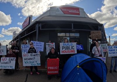 Anti-Poverty Network South Australia housing protest