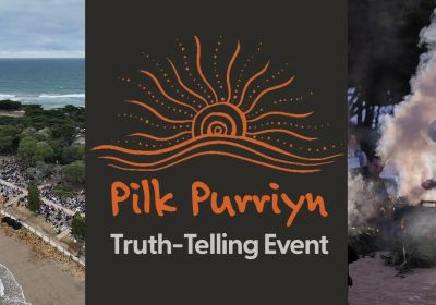 Graphic for event Pilk Purriyn Truth-Telling Event, 5:30am-7am Cosy Corner, Torquay, Wadawurrung Country