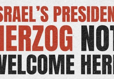 Graphic for event Protest: Israeli President not welcome here! Stop the genocide! 01/02/2026