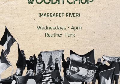 Graphic and artwork for event Weekly Palestine actions in the south west – Wooditchup, 4pm Ruether Park, 2 Wallcliffe Rd, Margaret River WA 6285