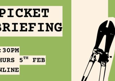 Artwork and graphic for event Picket Bisalloy Online Briefing, 6:30pm AEDT 05/02/2026 online with Zoom https://uni-sydney.zoom.us/j/84962741654