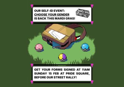 Artwork and graphic for event Self-ID Event: Choose Your Gender, 11am-1pm Pride Square, 1A Bedford St, Newtown NSW 2042