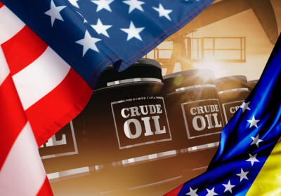 USA flag Venezuela flag oil barrels