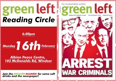 Green Left reading circle: Arrest the war criminals