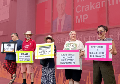Newcastle Friday Flurries, Lock The Gate Action outside Tim Crackanthorp's Office each Friday in February