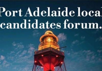 Artwork and graphic for event Port Adelaide local candidates forum – SA state election 2026, 6:30pm 24/02/2026 