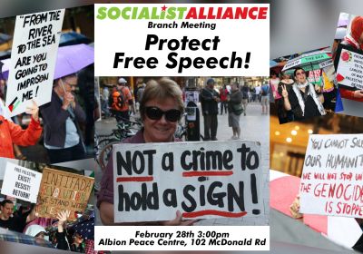 Socialist Alliance meeting: Protect Free Speech