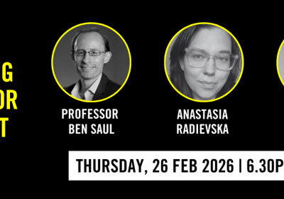 Artwork and graphic for event Webinar: Fighting Back for Protest Rights, 6:30pm AEDT 26/02/2026 online