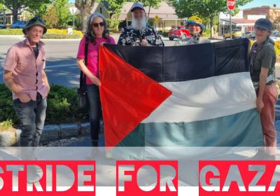 Cropped photo and graphic for event Stride for Gaza Castlemaine, 5pm Market Building steps, 44 Mostyn St, Castlemaine VIC 3450