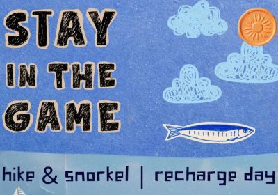 Artwork and graphic for event Stay In The Game – Hike & Snorkel Recharge Day, 7am hike from Huzzas Carpark, 8am snorkel/swim/coconut water at Main Beach 29/03/2026 Gracetown WA 6284