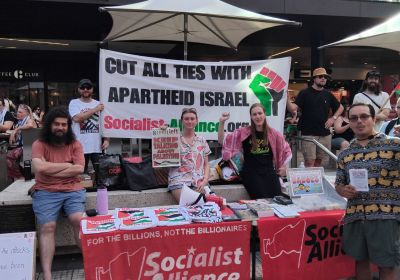 Socialist Alliance members at campaigning stall