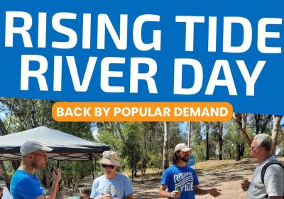 Artwork and graphic for event Rising Tide River Day, 2pm 29/03/3036 Deep Rock Swimming Hole, Dights Falls Loop Trail, Fairfield VIC 3078