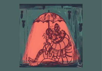 Artwork and graphic for exhibition Bearing Witness: A Love Letter to Sumud, Castlemaine Contemporary Art Space during the month of March 2026