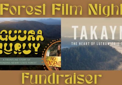Artwork and graphic for event Forest Film Night Fundrasier, 630pm-8:45pm AEDT 19/03/2026 Bellingen Memorial Hall, 32 Hyde St, Bellingen NSW 2454