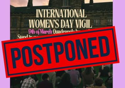 Artwork and graphic for postponed event International Women's Day Vigil, 6pm 09/03/2026 University of Sydney Quadrangle, University Pl, Camperdown NSW 2050